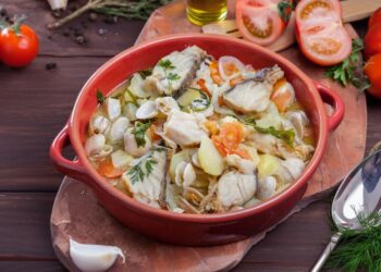 Portuguese codfish stew (caldeirada de bacalhau)