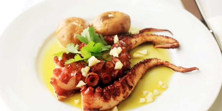 Portuguese-style grilled octopus (Polvo à Lagareiro)