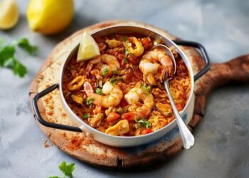 Portuguese seafood rice (arroz de marisco)