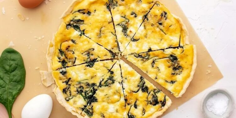 Tuna and spinach quiche
