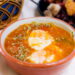 Sopa de Tomate Alentejana (Portuguese Tomato Soup with Poached Eggs)