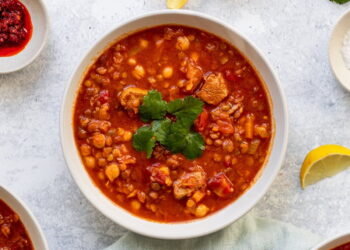 Harira (Moroccan Lentil and Chickpea Soup)