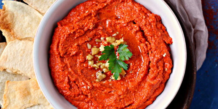 Muhammara (Syrian Roasted Red Pepper and Walnut Dip)