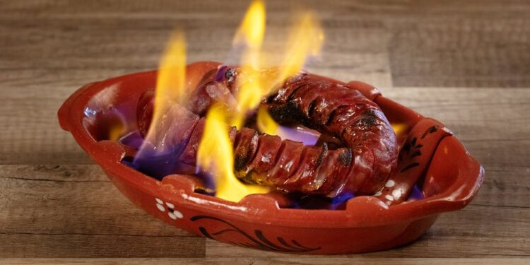 Chouriço Assado (Flambéed Portuguese Chorizo)