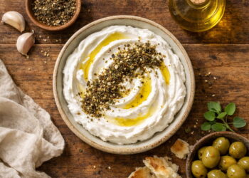 Labneh with Za'atar and Olive Oil (Levantine Breakfast)