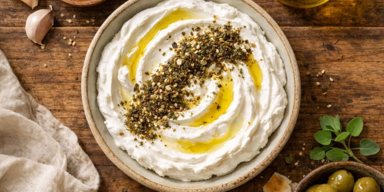 Labneh with Za'atar and Olive Oil (Levantine Breakfast)