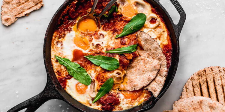 Shakshuka (Eggs Poached in Spiced Tomato Sauce)