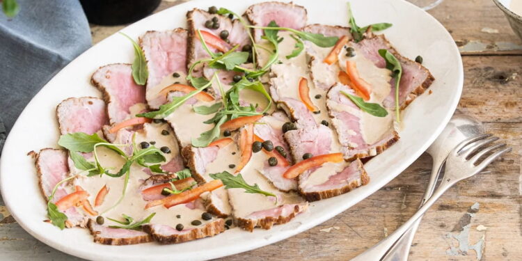 Vitello Tonnato (Piedmontese Cold Veal in Tuna-Caper Sauce)