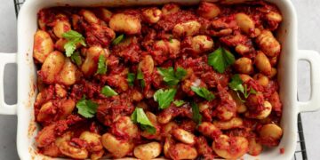 Gigantes Plaki (Greek Baked Giant Beans in Tomato Sauce)