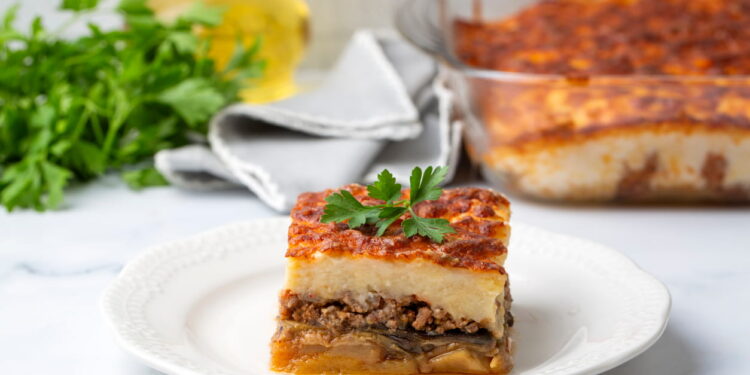 Moussaka (Greek Baked Eggplant and Potato Casserole)