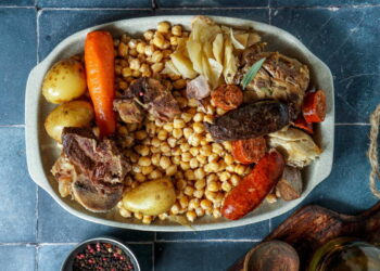 Cocido Madrileño (Madrid Chickpea, Meat and Vegetable Stew)