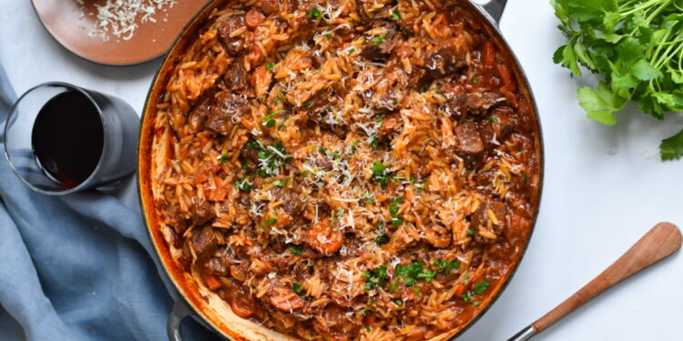 Youvetsi (Greek Beef and Orzo Bake)