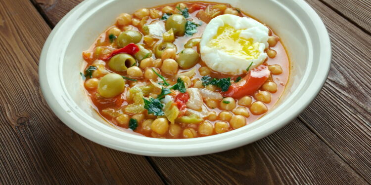 Lablabi (Tunisian Chickpea Soup with Harissa and Poached Egg)
