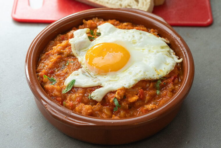 Pisto Manchego (Spanish Slow-Cooked Vegetable Stew with Eggs)