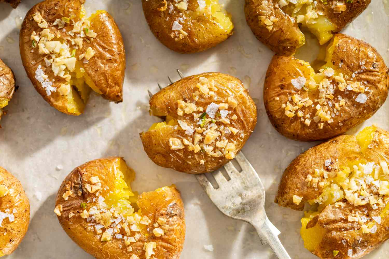 Batatas a Murro (Portuguese Punched Roasted Potatoes with Garlic and Olive Oil)